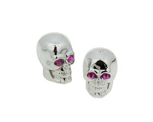 Čapičky na ventilky Set Skull chrom