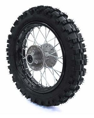 Koleso 12" zadné pre pitbike 12mm oska komplet s plášťom a dušou