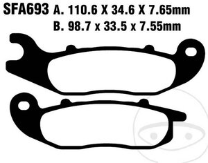 Brzdové obloženie Honda PCX125 JF83 SFAC693