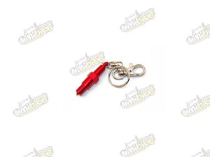 Prívesok na klúče zapaľovacia sviečka červená ALU
