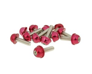 Skrutka ALU M6x30 12ks - červená