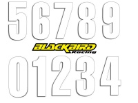 Štartovacie čísla BlackBirdRacing 13x7cm biele