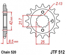 Záberové koliesko JTR512 16zubov Kawasaki